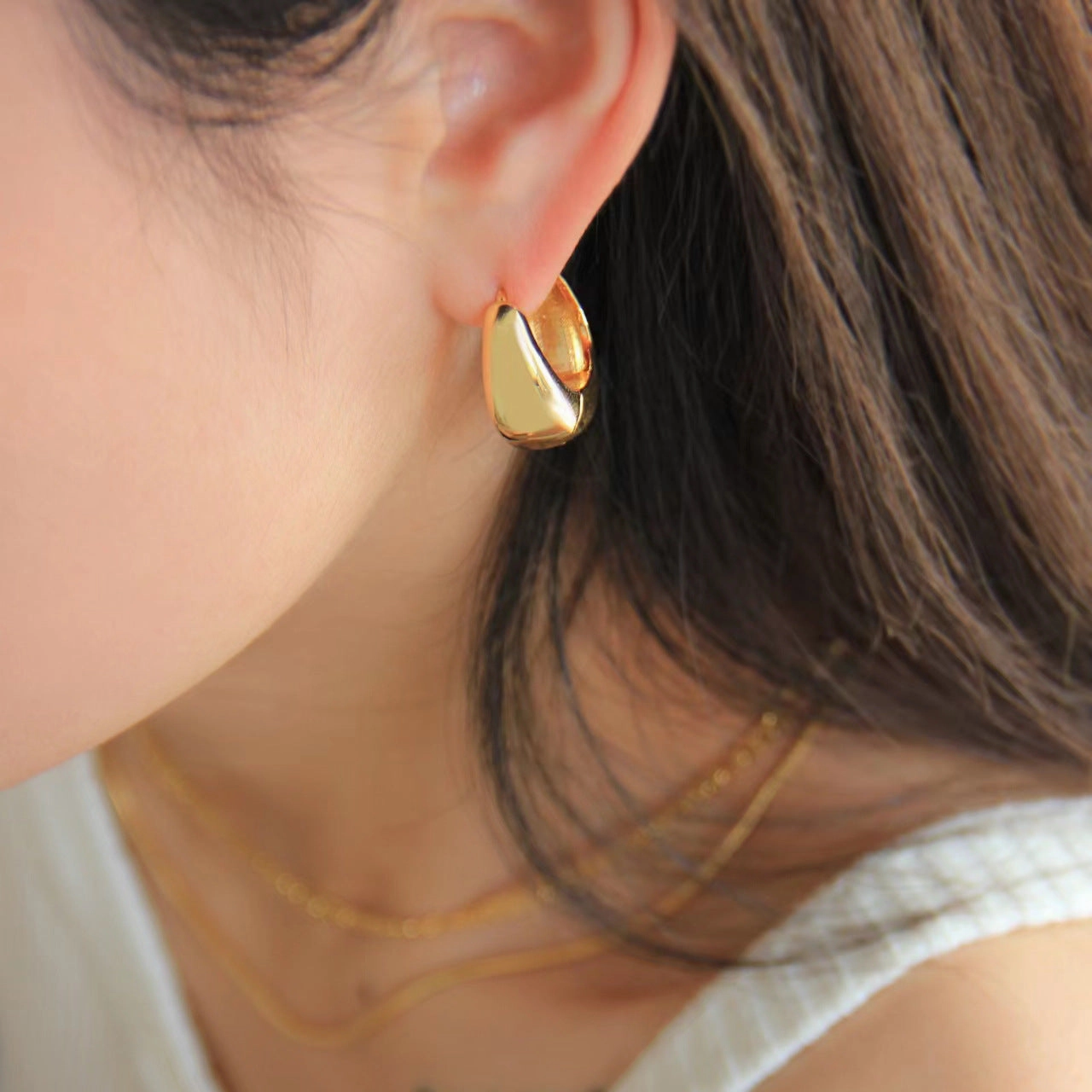 Wholesale wholesale CELI metal brass gold-plated cold style high quality earrings