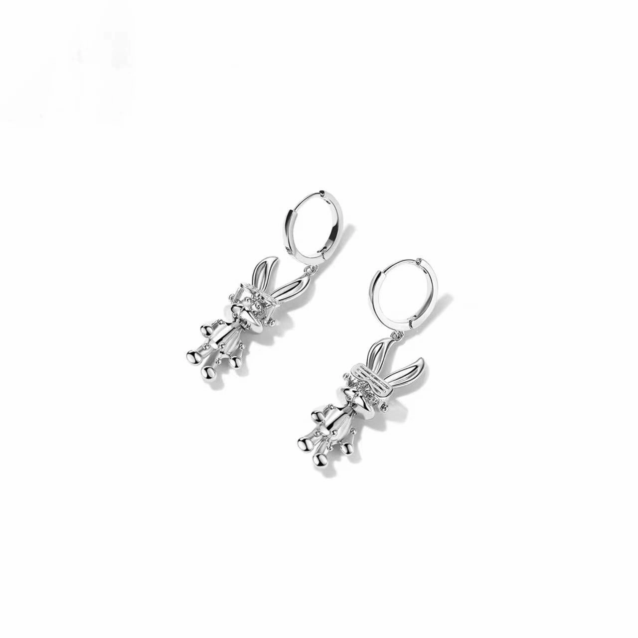 Wholesale Wholesale Hip Hop Mechanical Rabbit Earrings