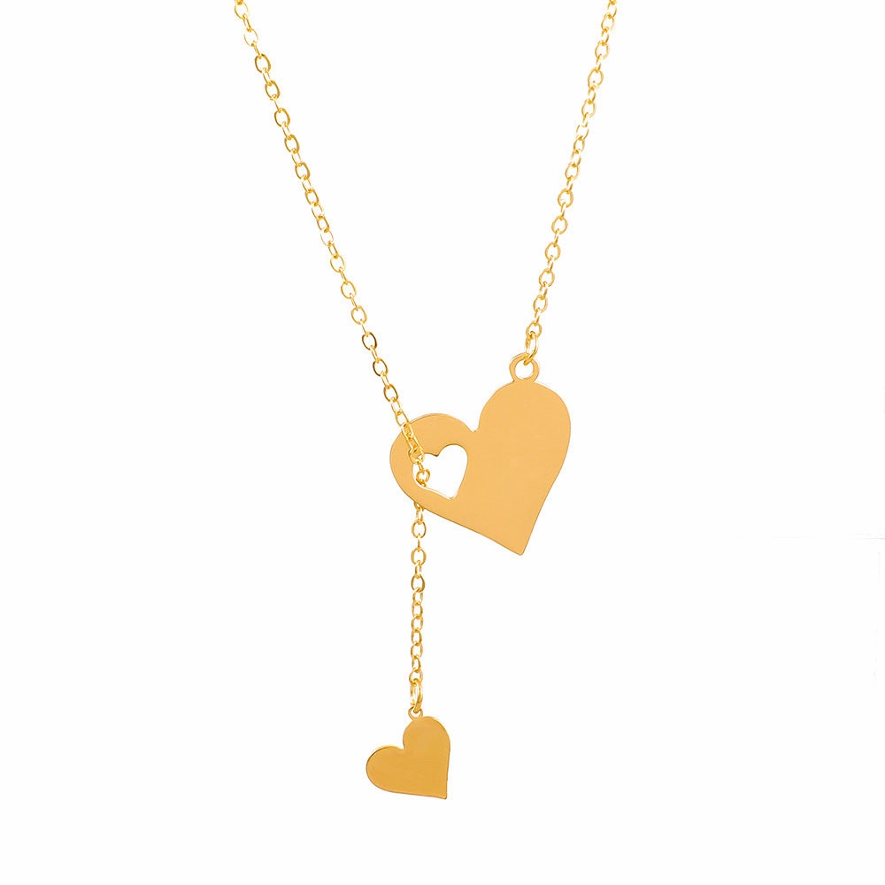 Wholesale Wholesale love hollow peach heart clavicle necklace