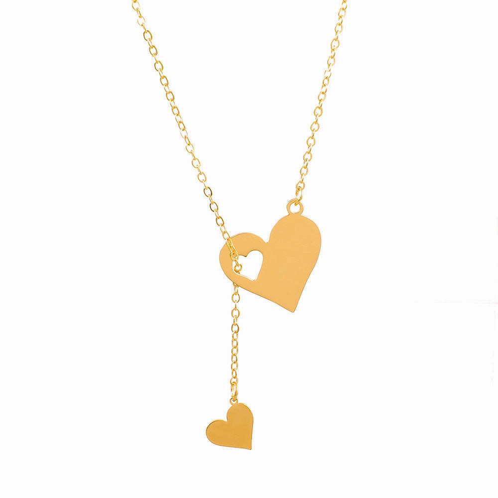 Wholesale Wholesale love hollow peach heart clavicle necklace