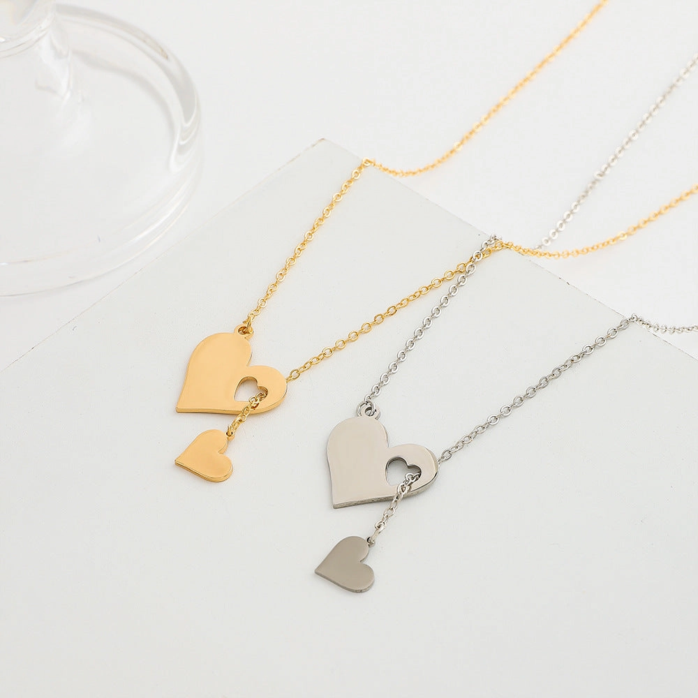Wholesale Wholesale love hollow peach heart clavicle necklace