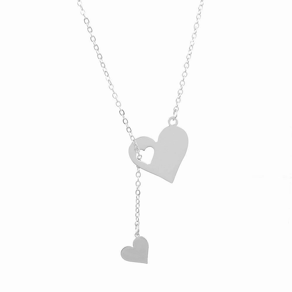 Wholesale Wholesale love hollow peach heart clavicle necklace