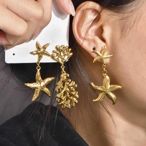 Wholesale wholesale personality fashion new marine series earrings Joker starfish earrings