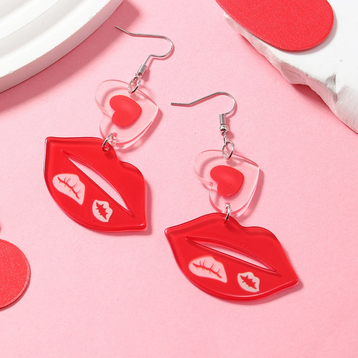 Wholesale Wholesale Valentine's Day Girly Pink Cute Acrylic Earrings