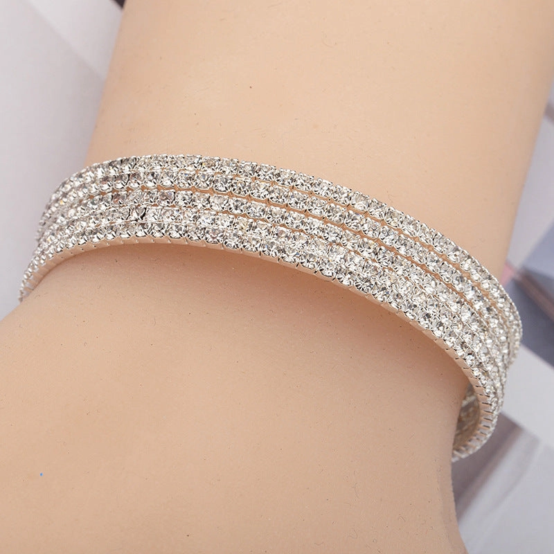 Wholesale Wire Elastic Rhinestone Bracelet
