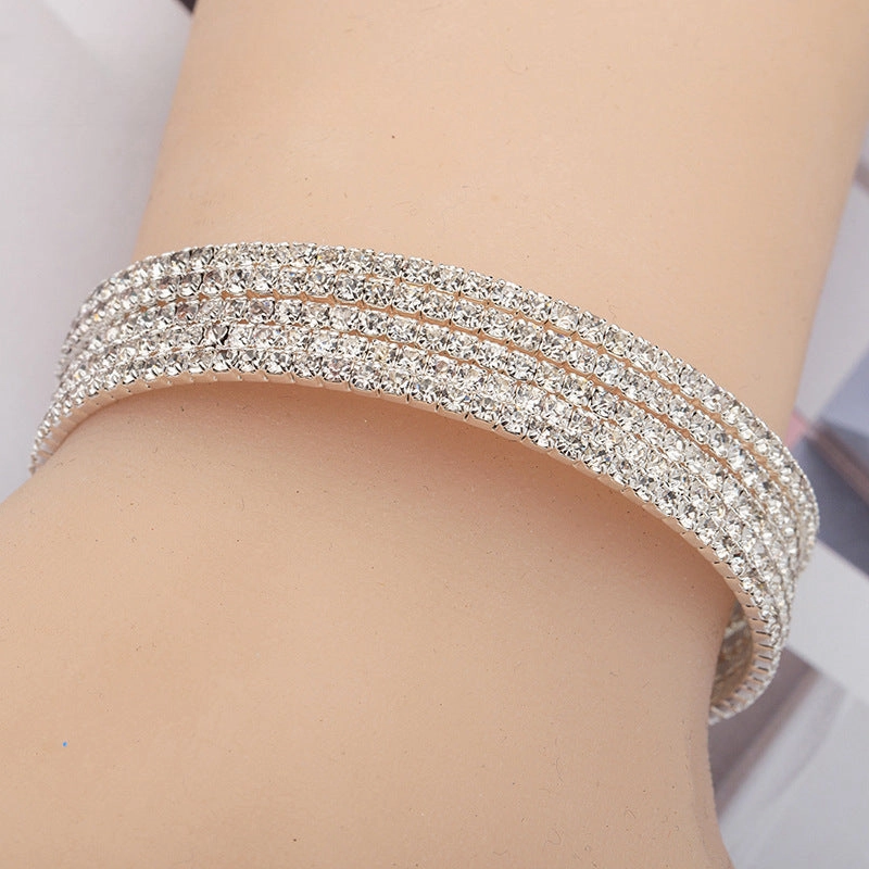 Wholesale Wire Elastic Rhinestone Bracelet