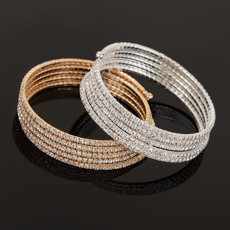 Wholesale Wire Elastic Rhinestone Bracelet