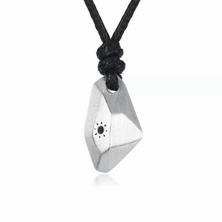 Wholesale Wishing Stone Couples One Pair Simple Fashion Copper Silver Plated Sun and Moon Pendant Pull-out Rope Clavicle Necklaces
