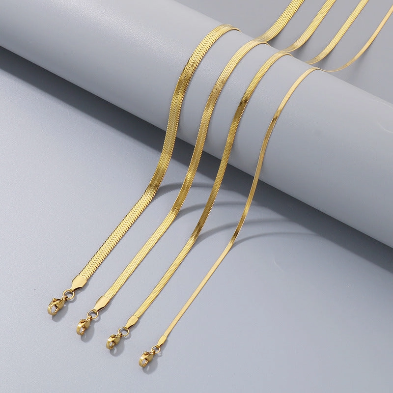 Wholesale Women's Gold Titanium Steel Chain Decoration Necklace