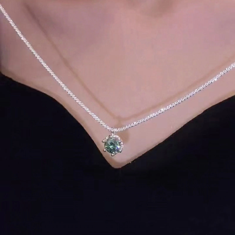Wholesale Women's Gypsophila Sparkling Pendant Valentine's Day Clavicle Necklace