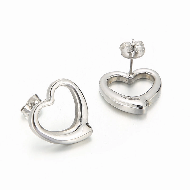 Wholesale Women's Heart-shaped Sweet Gold Plated Earring