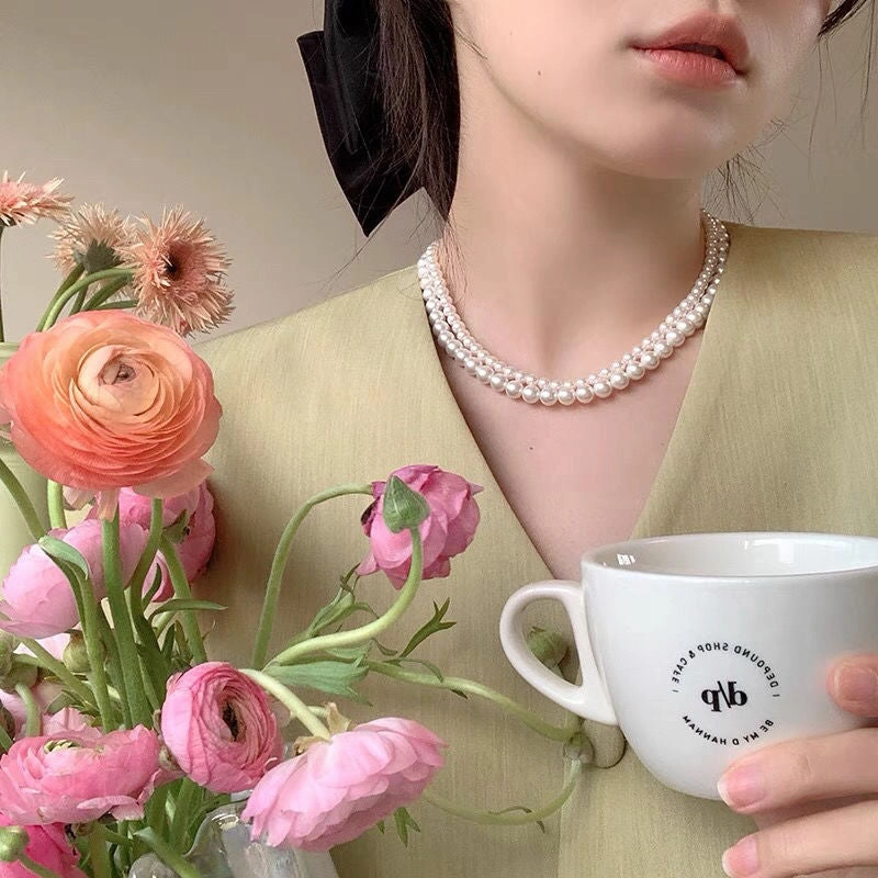 Wholesale women's pearl necklace clavicle French style necklace