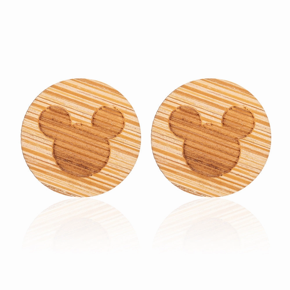 Wholesale Wood Map Ear Studs
