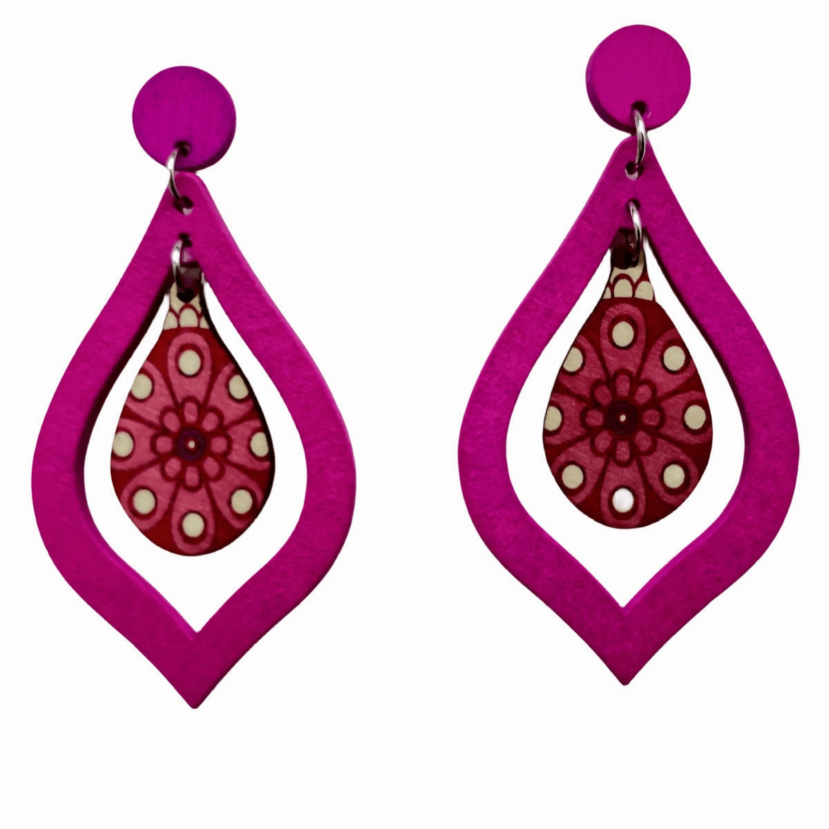Wholesale Wooden Water Drop Vintage Wooden Earrings