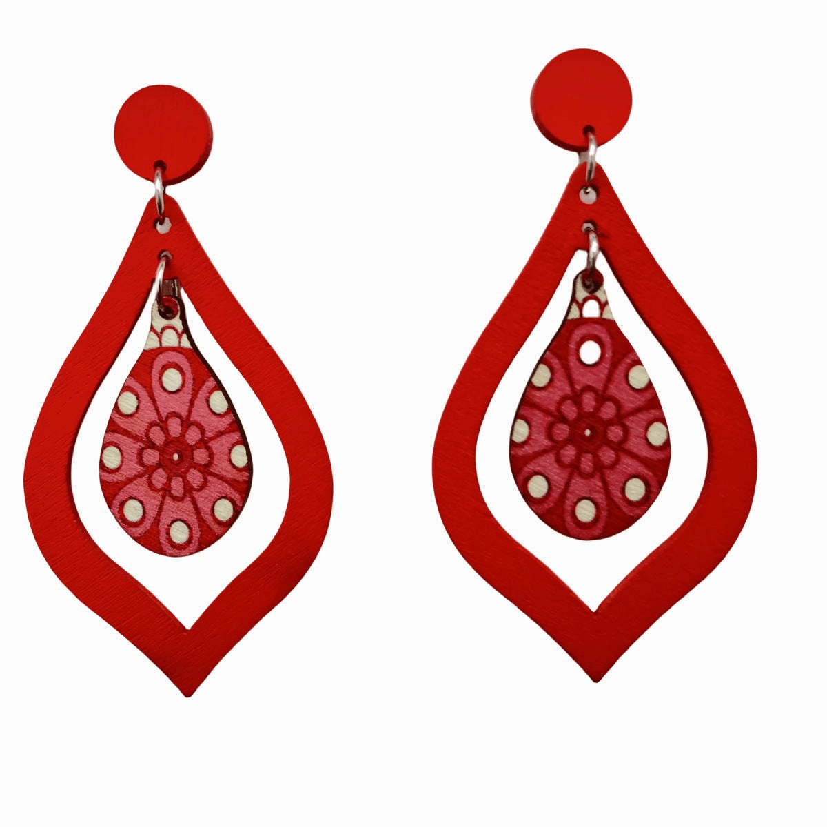 Wholesale Wooden Water Drop Vintage Wooden Earrings