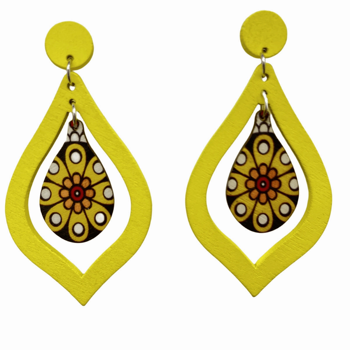 Wholesale Wooden Water Drop Vintage Wooden Earrings