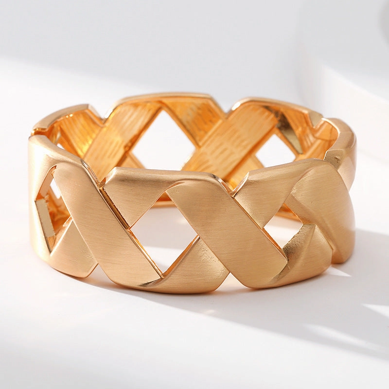 Wholesale X-shaped Design Hollow Widened Bracelet