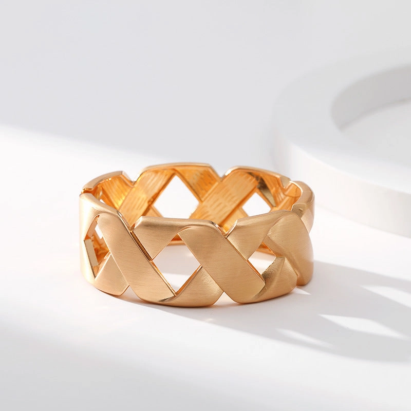 Wholesale X-shaped Design Hollow Widened Bracelet