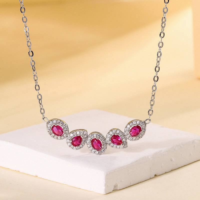 Wholesale Zhuang Shengsheng Jewelry Copper Base Gold-plated Simulated Corundum Necklace Pendant 3*4