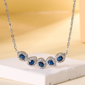 Wholesale Zhuang Shengsheng Jewelry Copper Base Gold-plated Simulated Corundum Necklace Pendant 3*4