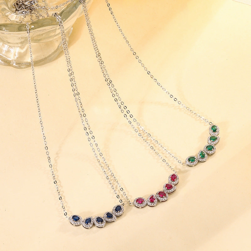 Wholesale Zhuang Shengsheng Jewelry Copper Base Gold-plated Simulated Corundum Necklace Pendant 3*4