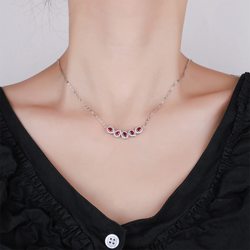 Wholesale Zhuang Shengsheng Jewelry Copper Base Gold-plated Simulated Corundum Necklace Pendant 3*4