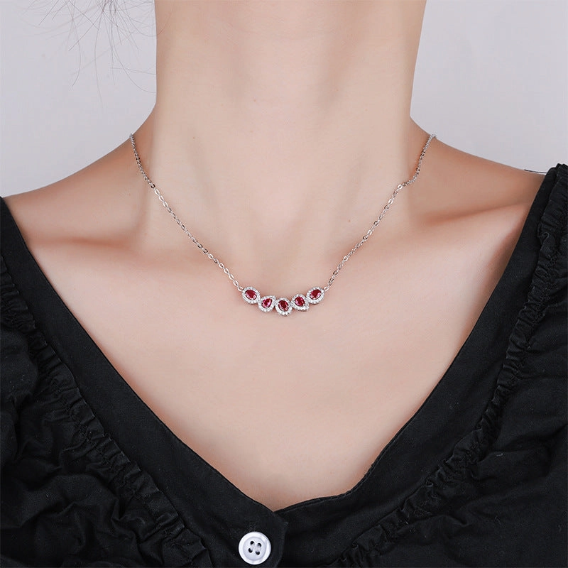 Wholesale Zhuang Shengsheng Jewelry Copper Base Gold-plated Simulated Corundum Necklace Pendant 3*4