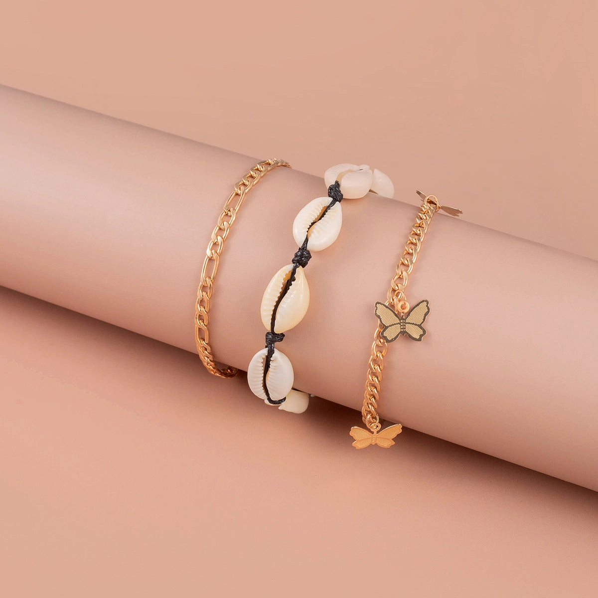 Wholesale Zircon Bracelet Set Exaggerated Geometric Beaded Thick Chain Bracelet