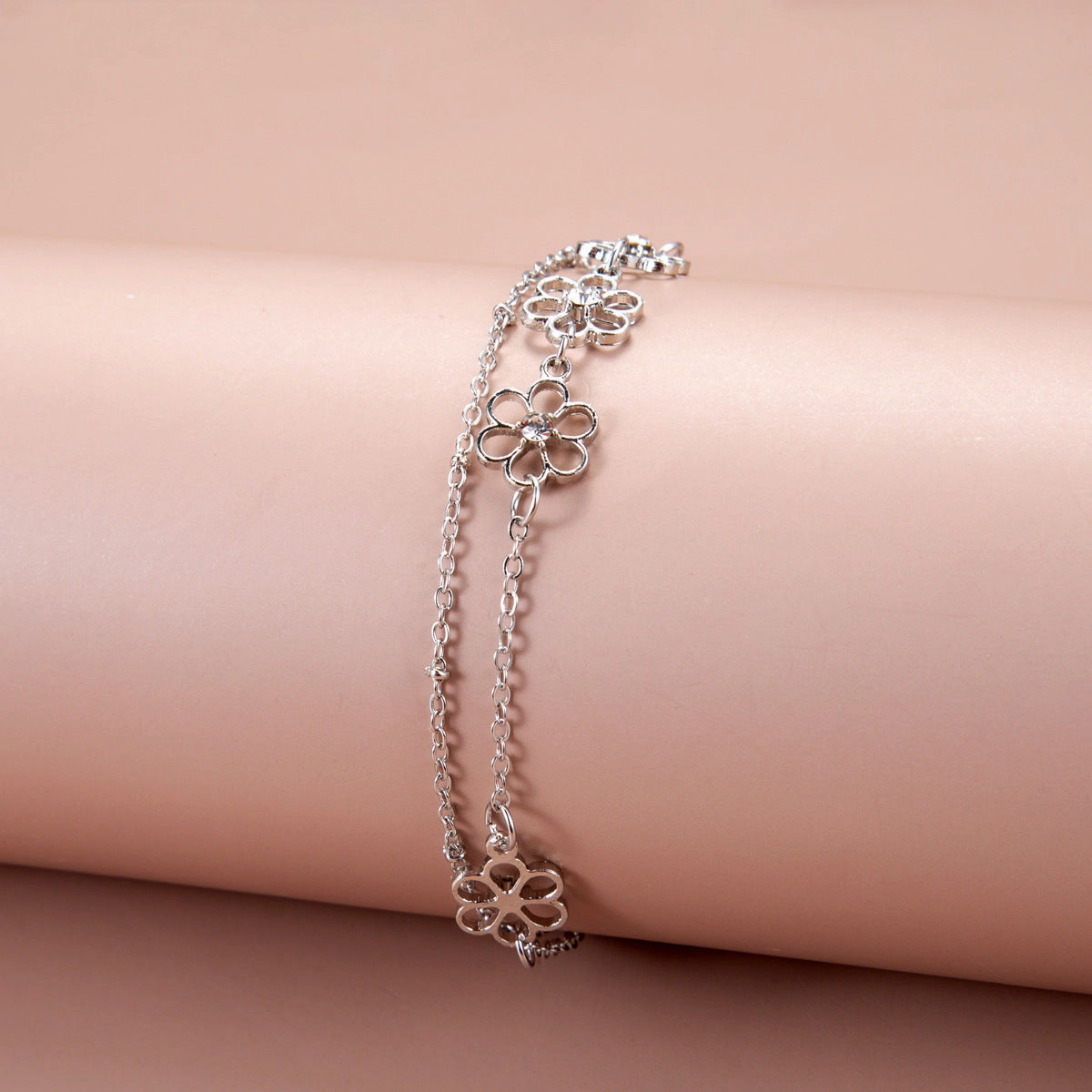 Wholesale Zircon Bracelet Set Exaggerated Geometric Beaded Thick Chain Bracelet