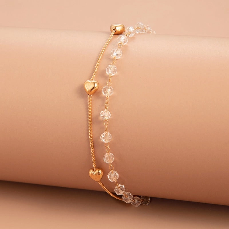 Wholesale Zircon Bracelet Set Exaggerated Geometric Beaded Thick Chain Bracelet
