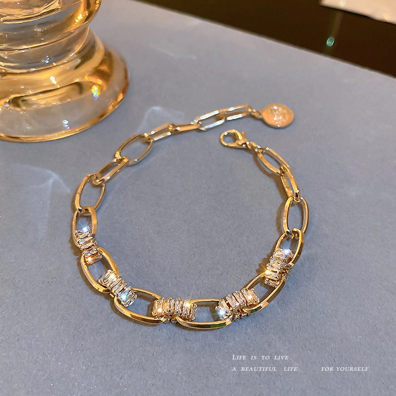 Wholesale Zircon Chain Geometric Bracelet