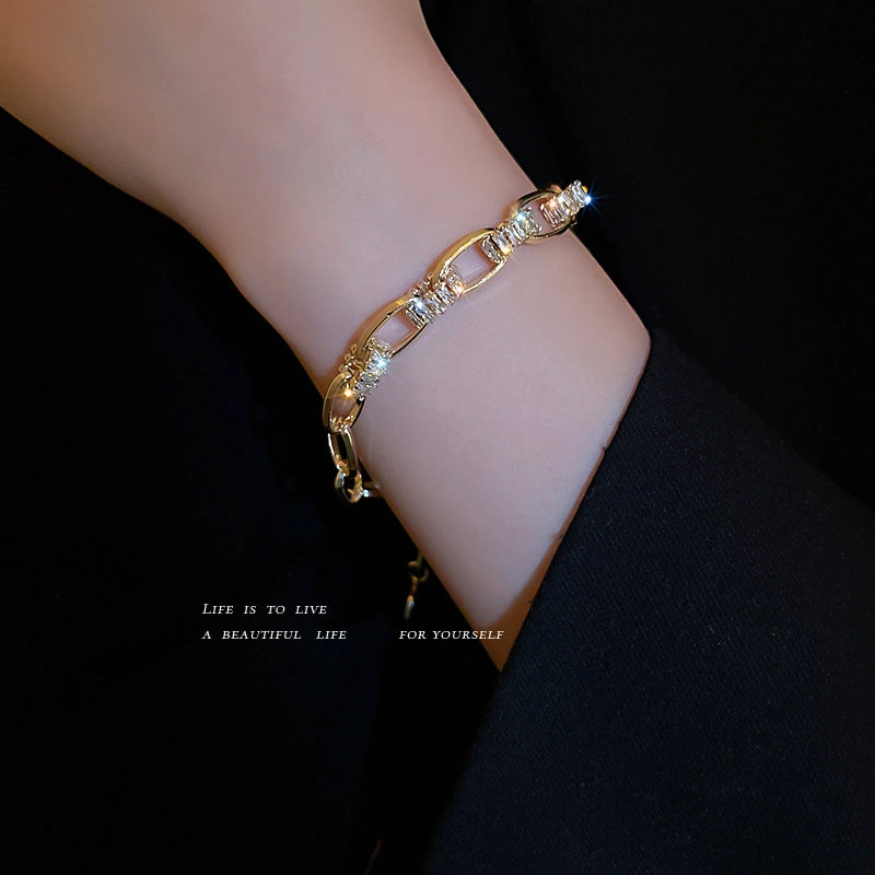 Wholesale Zircon Chain Geometric Bracelet