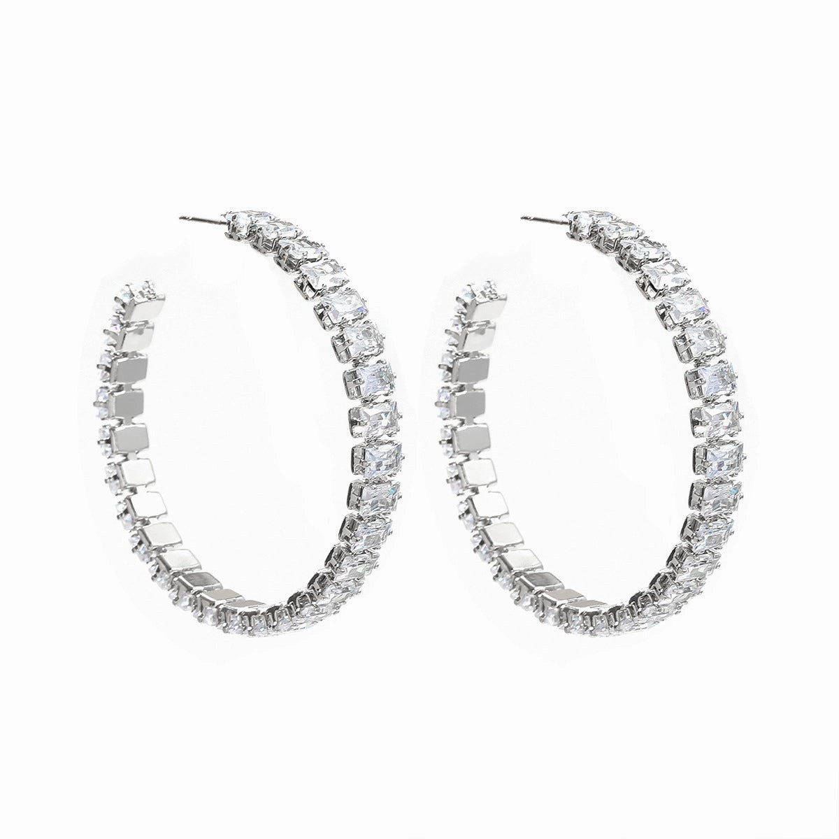 Wholesale Zircon Color Diamond Claw Chain Exaggerated Earrings