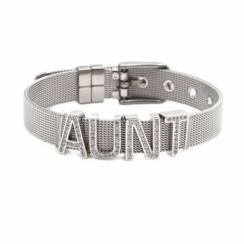 Wholesale Zircon DIY 10mm Stainless Steel Bracelet