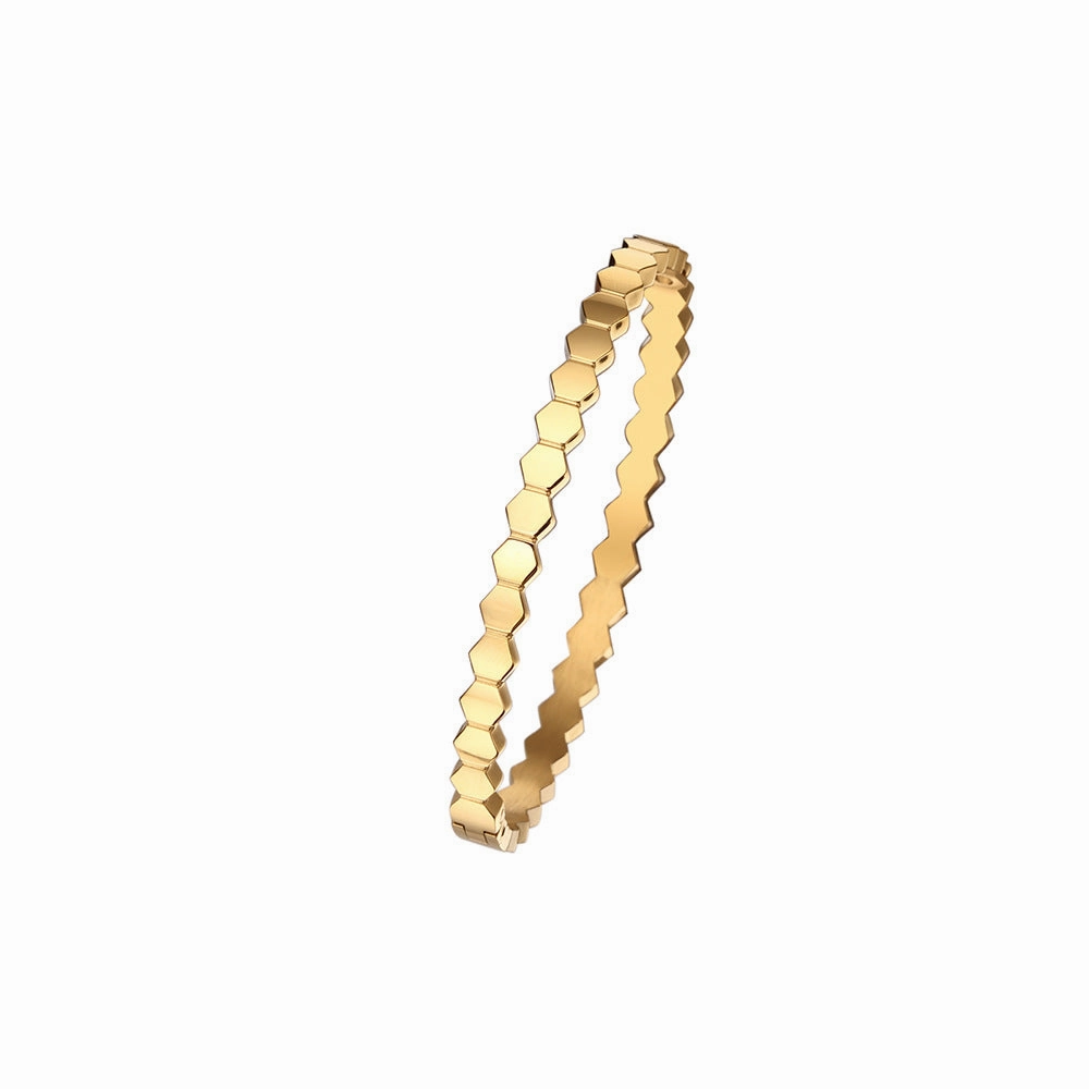 Wholesale Zircon Hexagonal Honeycomb Titanium Steel Bracelet