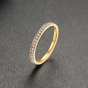 Wholesale Zircon Inlaid Stainless Steel Ring