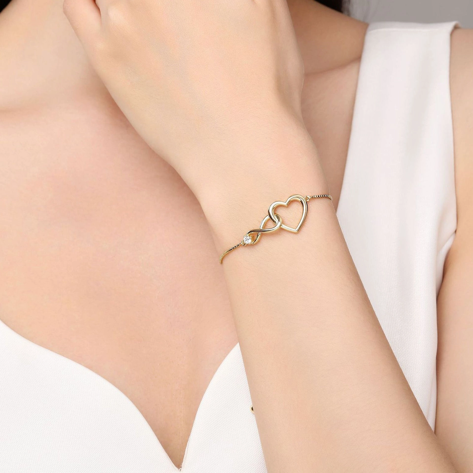 Wholesale Zircon Love Eternity Bracelet