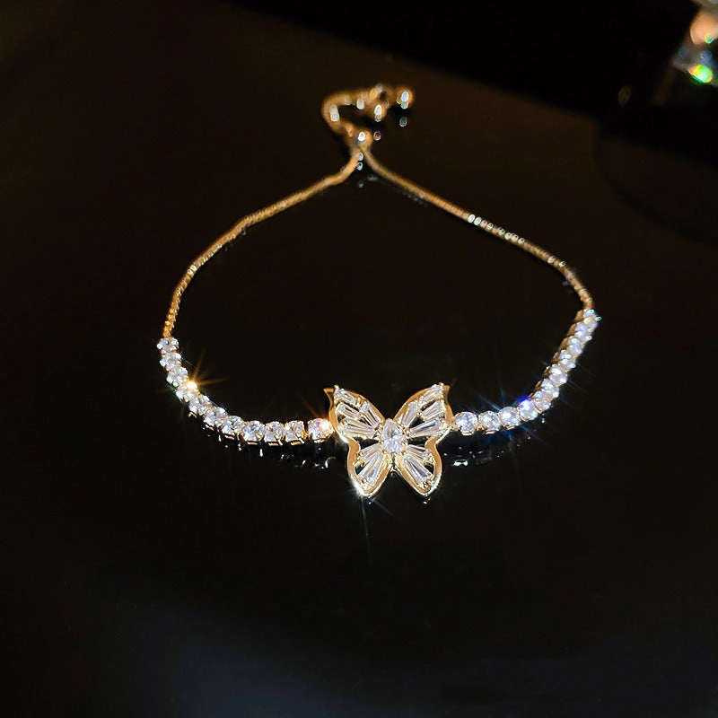 Wholesale Zircon Love Heart Adjustable Bracelet