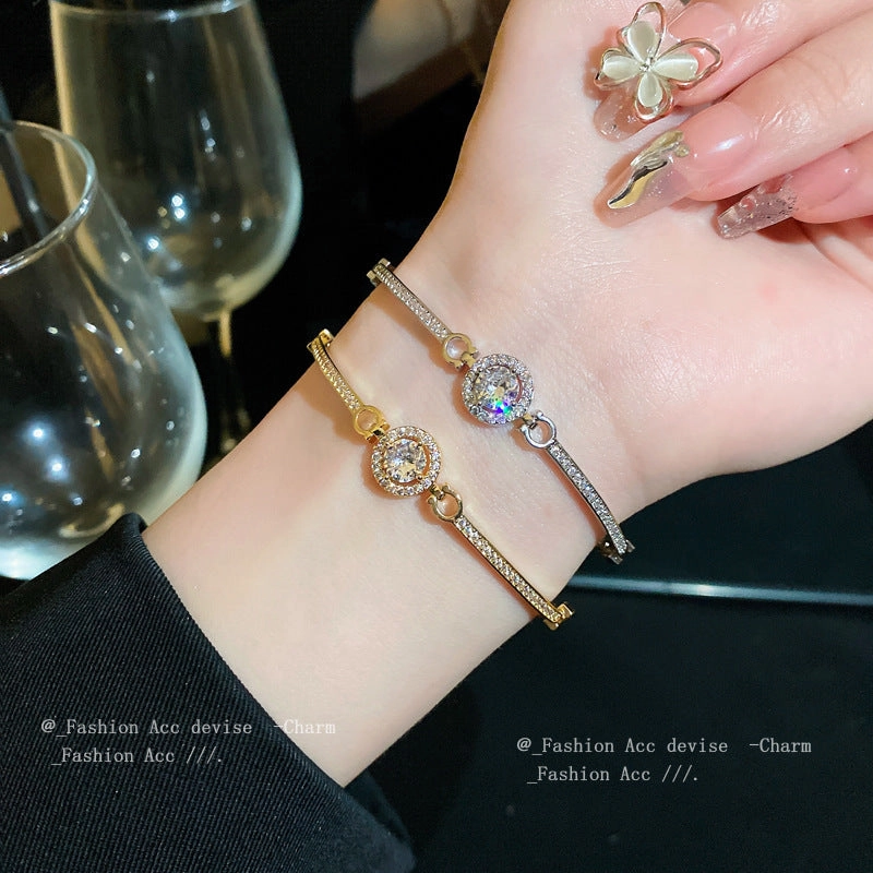 Wholesale Zircon Round Patchwork Bracelet