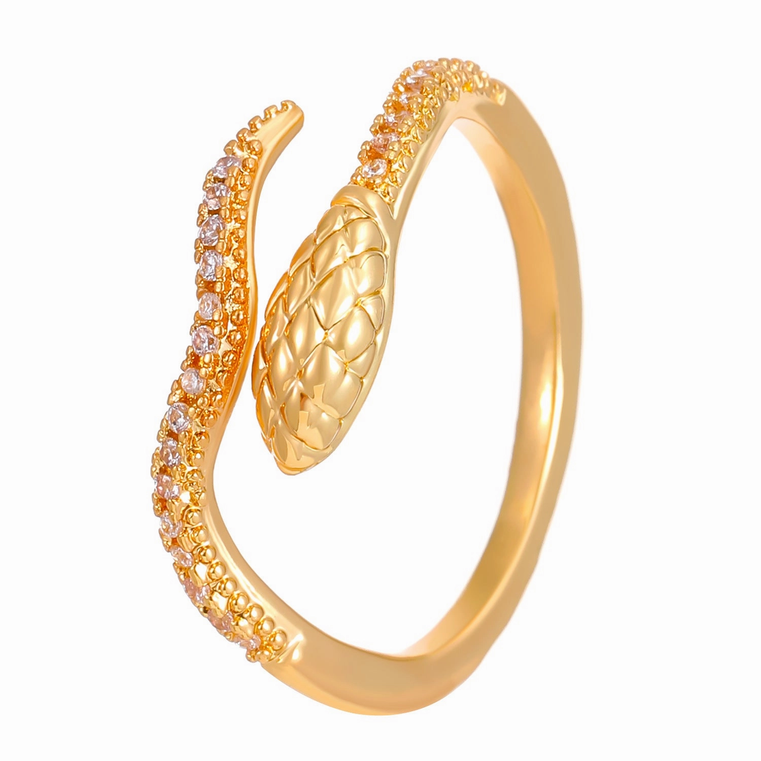 Wholesale zircon snake-shaped opening ring snake finger ring