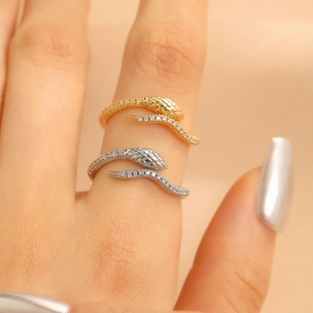 Wholesale zircon snake-shaped opening ring snake finger ring