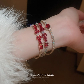 Wholesale Zircon Square Leaf Buckle Metal Bracelets