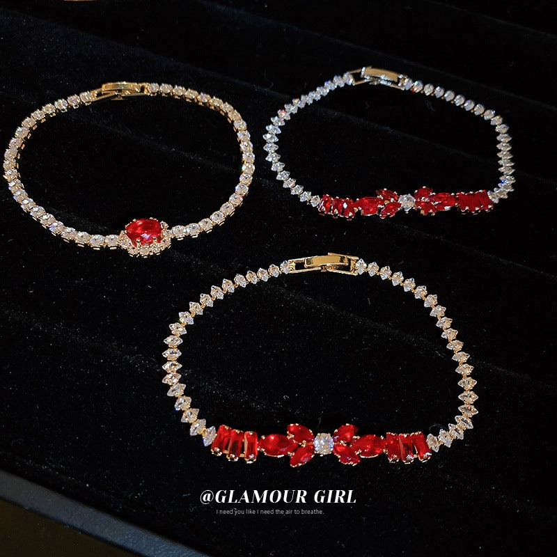 Wholesale Zircon Square Leaf Buckle Metal Bracelets