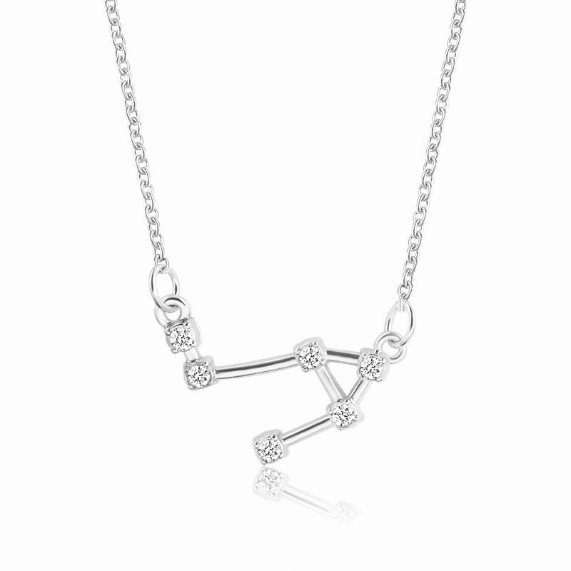 Wholesale Zircon Twelve Constellations Guardian Necklace Collarbone Chain