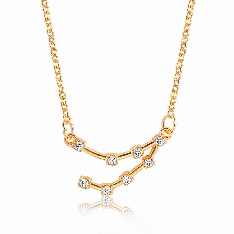 Wholesale Zircon Twelve Constellations Guardian Necklace Collarbone Chain