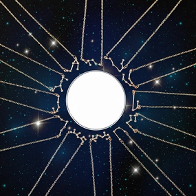 Wholesale Zircon Twelve Constellations Guardian Necklace Collarbone Chain