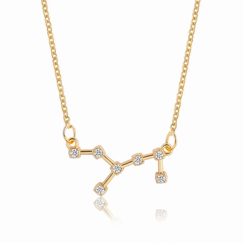 Wholesale Zircon Twelve Constellations Guardian Necklace Collarbone Chain