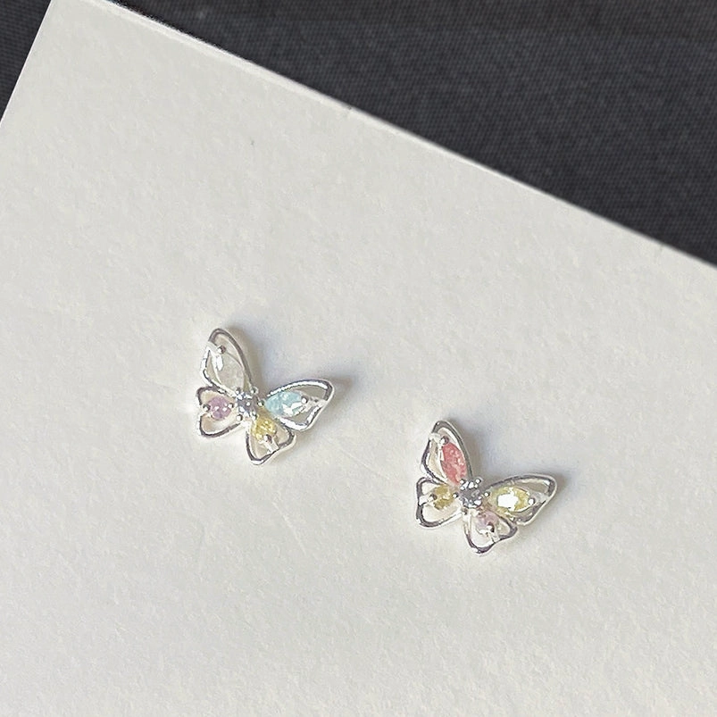 Wholesale Zirconia Butterfly Ear Studs Alloy Earrings