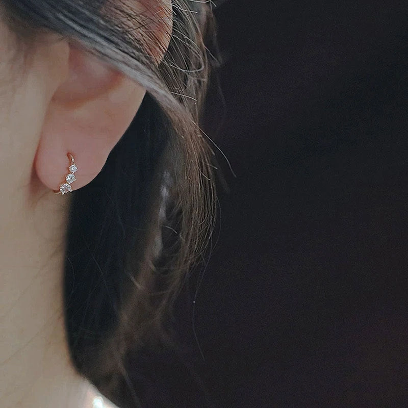 Wholesale Zirconia Diamond Imitation Ear Clip Simple and Versatile Earrings