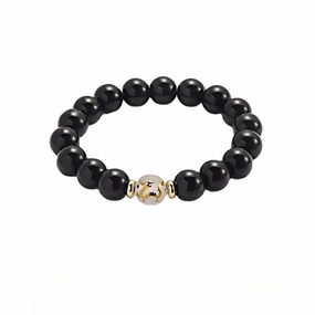 Wholesale Zodiac Black Beaded Bracelet